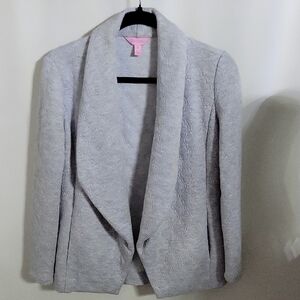 Lilly Pulitzer Brea Wrap Cardigan w/ Pockets Gray Sparkle, Size XS